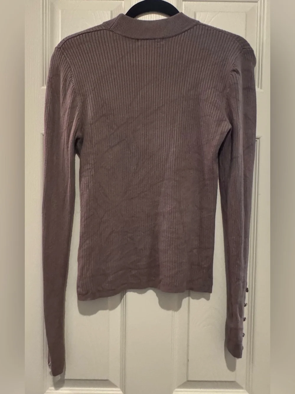 Guess Ribbed Mock Neck Sweater in Mauve-Taupe